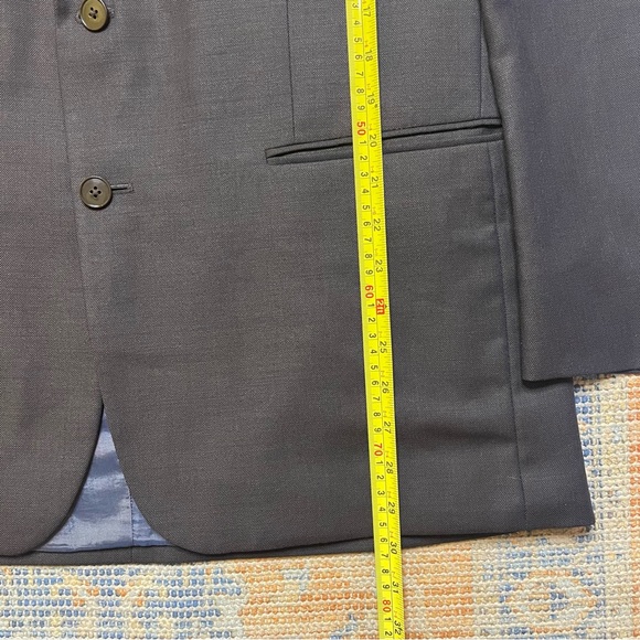 Oscar De La Renta Mens Blazer Suit Jacket Size 44S L Dark Gray Wool 44S W36 - Picture 4 of 9